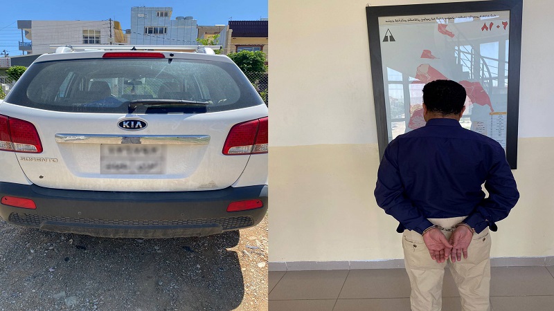 پۆلیس کەسێک دەستگیر دەکات سێ هاووڵاتى بە ئۆتۆمبێلەکەى شێلاوە و هەڵاتووە