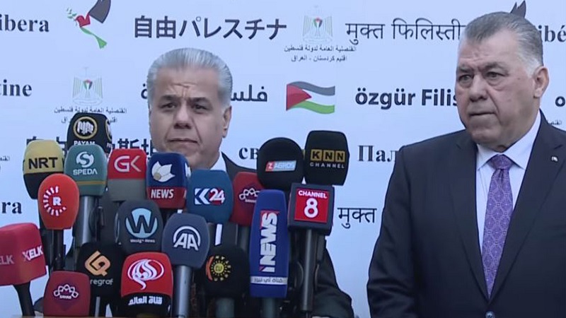 شاندێکى سەرۆکایەتیى هەرێم بەناوى سەرۆک نێچیرڤان بارزانى سەردانى کۆنسوڵخانەى فەڵەستین دەکەن